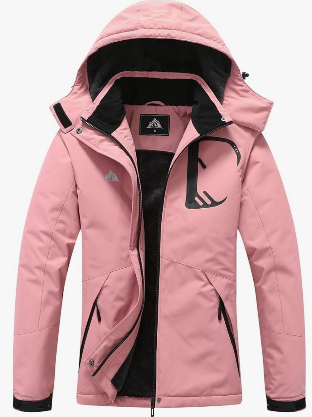 Pink Women's Waterproof Hooded Jacket AT8